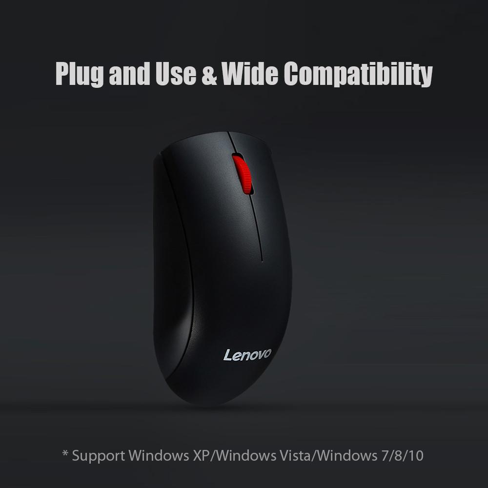 Lenovo M120 Pro Wireless Mouse 2.4GHz Laptop Mouse with USB Receiver Lightweight Ergonomic Optical
