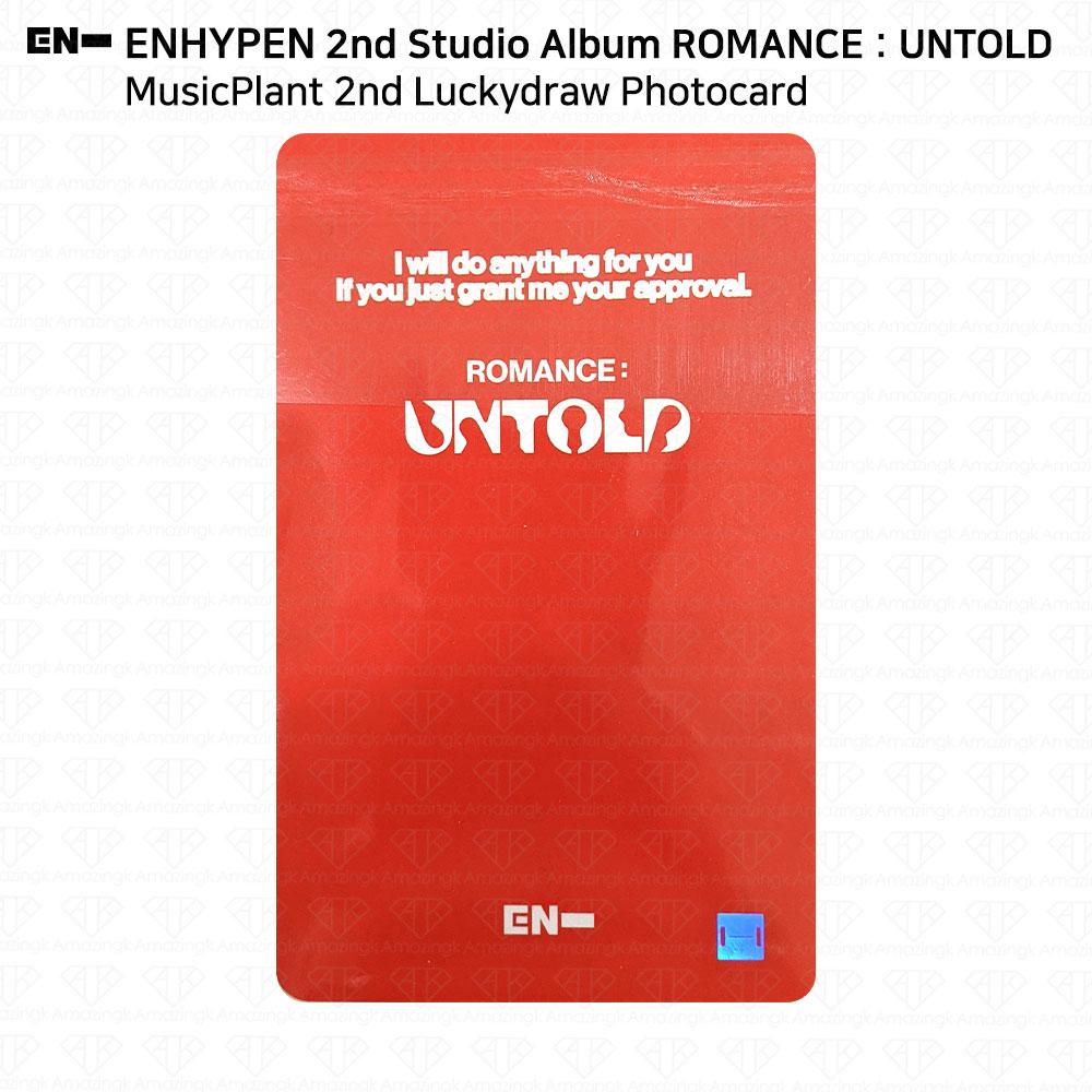 ENHYPEN 2nd Studio Album ROMANCE:UNTOLD Music Plant 2nd Lucky Draw Photocard