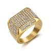 Ring, Trendy Nightclub Hip-hop Ring, Color-preserving Gold-plated Full Diamond Men's Ring