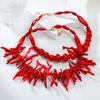 Vintage Red Coral Necklace for Women Boho Style Statement Jewelry Choker Holiday Party Gifts