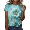 Summer Fashion Flower Rose 3D Print T-shirts Women Streetwear Casual Short Sleeve T Shirt O-neck Tees Tshirt