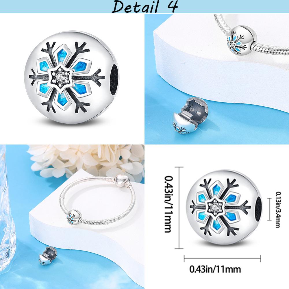 925 Sterling Sliver Blue Charms Camera Moon Glass Snowflake Beads Pendant Fit Bracelets Fine Diy Jewelry Making