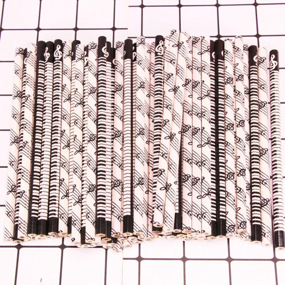 Office Supplies Crafts 175mm Musical Note Pattern Graphite 2B Pencil Writing Tools Wooden Pencil