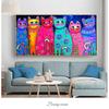 Colorful Cat Graffiti Canvas Wall Art