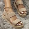 Minimalist Slingback Wedge Sandals Outdoor Summer Lightweight Slides Solid Color Thick Bottom Ladies Shoes Female Sandals