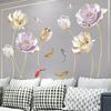 1 Set Beautiful Wide Applications Lightweight Wall Decal Lotus Flower Pattern Mural for Home