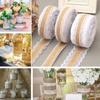2M Мода DIY Поделки Праздничные Принадлежности Джутовая Лента Кружевная Отделка Края Натуральная Мешковина Рустик Свадьба