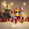 Acrylic 2D Colorful Dog Statue Art Craft Desktop Ornaments Christmas Home Decoraction Gifts
