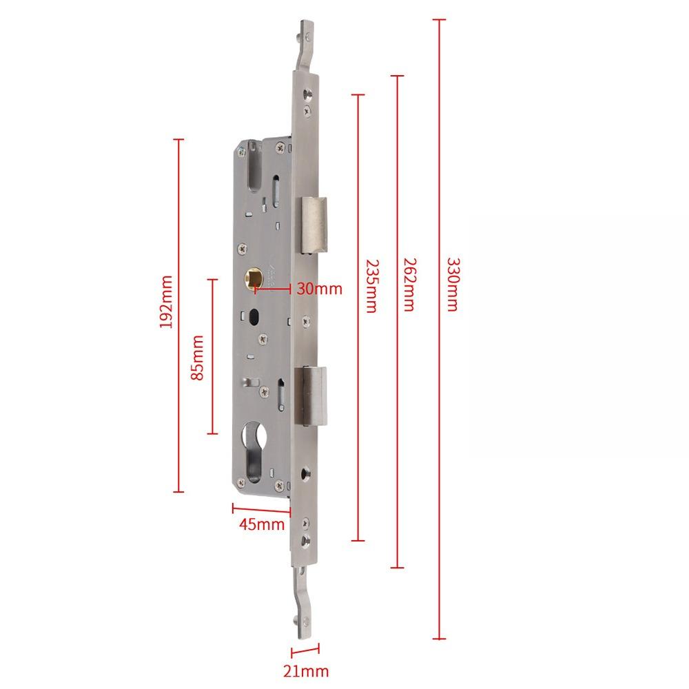 Stainless Steel Aluminum Door Lock Universal Frame Mortise Lock Safety Exterior Door Lock  Home