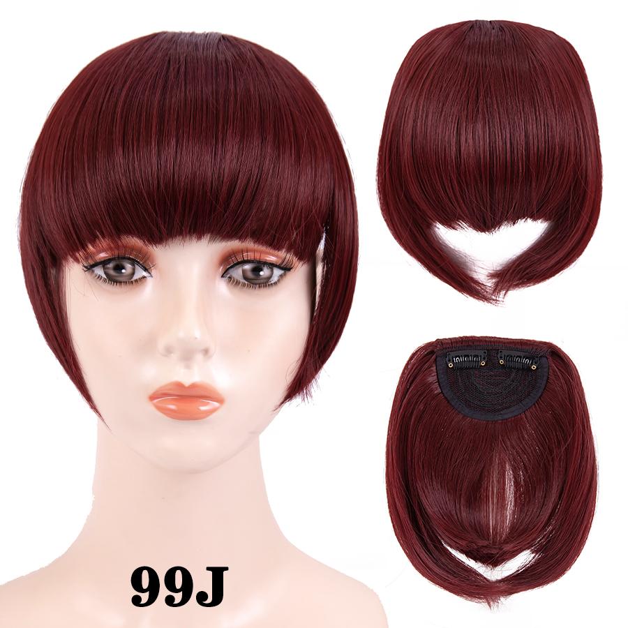 Fringe Bangs Synthetic Hair Extensions Clip In Bangs 6 Inch Short Straight Hairpiece Front Neat Bang Two Side Blonde