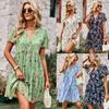 2025 New Fashion Trend Dresses Spring Summer Printed Waist Dresses Fashion Women's