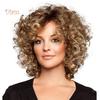 Women Solid Color Shoulder Length Curly Wig Cosplay Costume Synthetic Hairpiece Hair Accessories