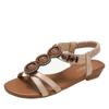 Ethnic Wedge Sandals Bohemian Beaded Beach Shoes Non-slip Roman Shoes