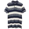 Border Pattern Short Sleeve Slim Fit Polo Shirt S Navy Men's Used