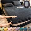 Velvet Fitted Bed Sheet with Elastic Band Anti-Slip Mattress Cover Winter Warm Bedsheet Bed Linen Single Double King Queen Size