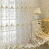 1PC LOZUJOJU European Style Luxury Three-dimensional Embroidery Transparent Tulle Sheer Curtain for Living Room Bedroom Window Decoration Home Decor