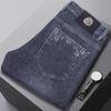 Premium Spring Jeans: Light Luxury, 3D Elastic, Breathable, Slim Straight-Leg for Middle-Aged Men