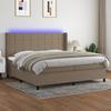 VidaXL Slat Bed Base with Mattress and LED, Upholstered Bed with Headboard, Double Bed, Adult Bedroom Bed, 3138345