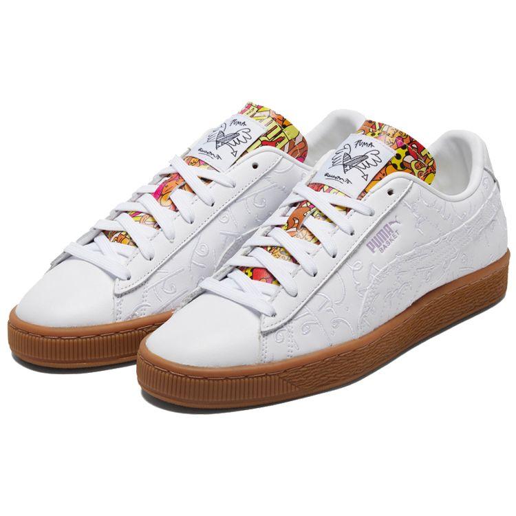 Romero Britto X Puma Basket Embroidered - White Gum Unisex Sneakers 381095-01