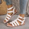 Luxury Women's Sandals Summer Elegant Woman Shoes with Low Heels Flats Casual Gladiator White Fish Toe Designer Sandals Flats
