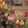 Christmas Fairy String Lights 10/20/40/80 LED Xmas Warm White Light with Santa Claus Tree Snowman Candy Cane Stockings for Indoor Home Party Decor