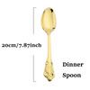 Gold Dinnerware Vintage Tableware 18/10 Silverware Stainless Steel Flatware Dinner Knife Fork Spoon Wedding Xmas Western Cutlery