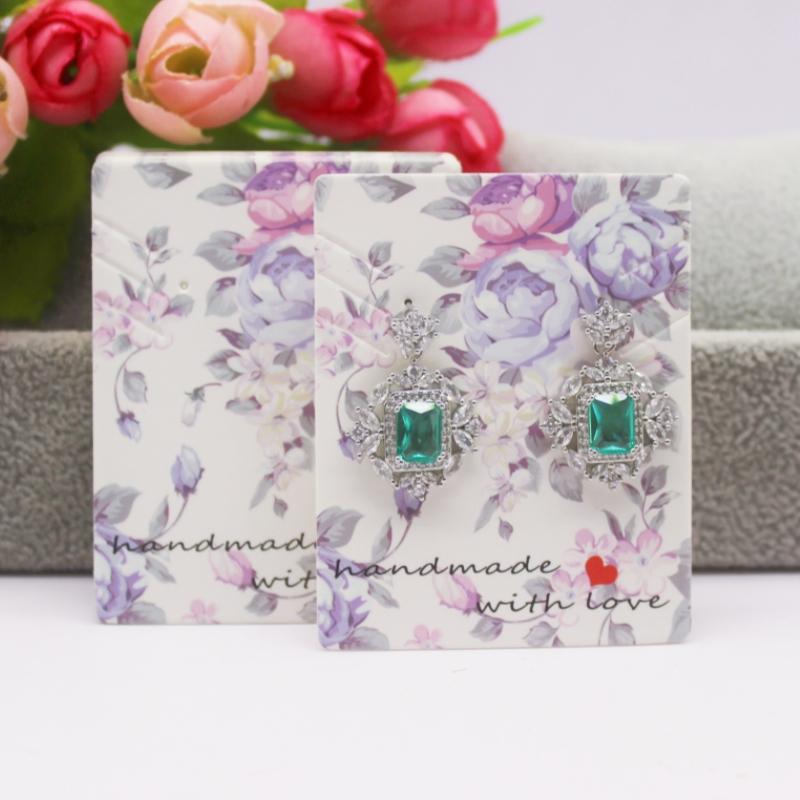 50/100 шт. 5.1X6.3 см белая/крафт-бумага, демонстрационная карточка с серьгами и ожерельем