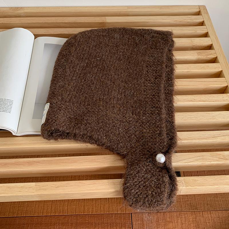 New Year's Red Hat Scarf One Piece Women's Winter Korean Style Warm Knitted Woolen Hat Ear Protecting Balacrafa