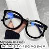 Fashion Vintage Clear Lens Myopia Glasses Men Women Classic Minus Diopter Eyewear Fashion Retro Computer Prescription Eyewear Degree-4.0