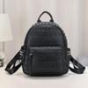Goth Skull Embossed Backpack for Women Halloween Studded Decor Daypack Punk Style PU Leather Bag Fashion Rivet Travel