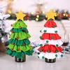 Sticky Pom Pom Christmas Tree Decor with Star and Wine Bottle Cover for Restaurants and Hotels