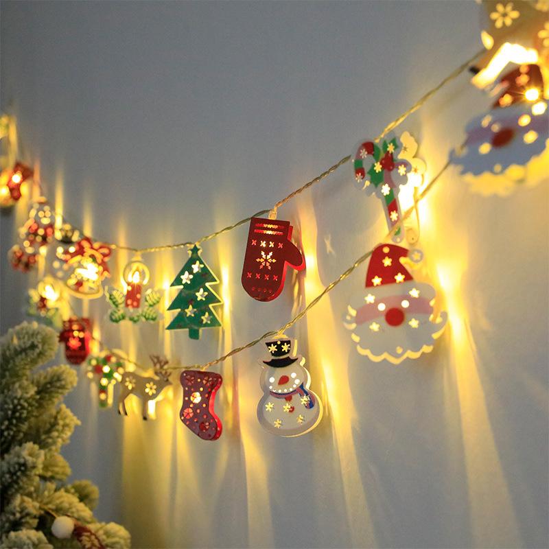 Christmas LED Light String Santa Claus Elk Snowman Xmas Ornament String Light Christmas Decorations 2025 New Year Navidad Gift