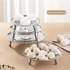 Stainless Steel Round Steamer Rack with Detachable V-Shaped Stand for Steamer Cooking Stackable Vegetables Dumplings Fish Seafood Versatile