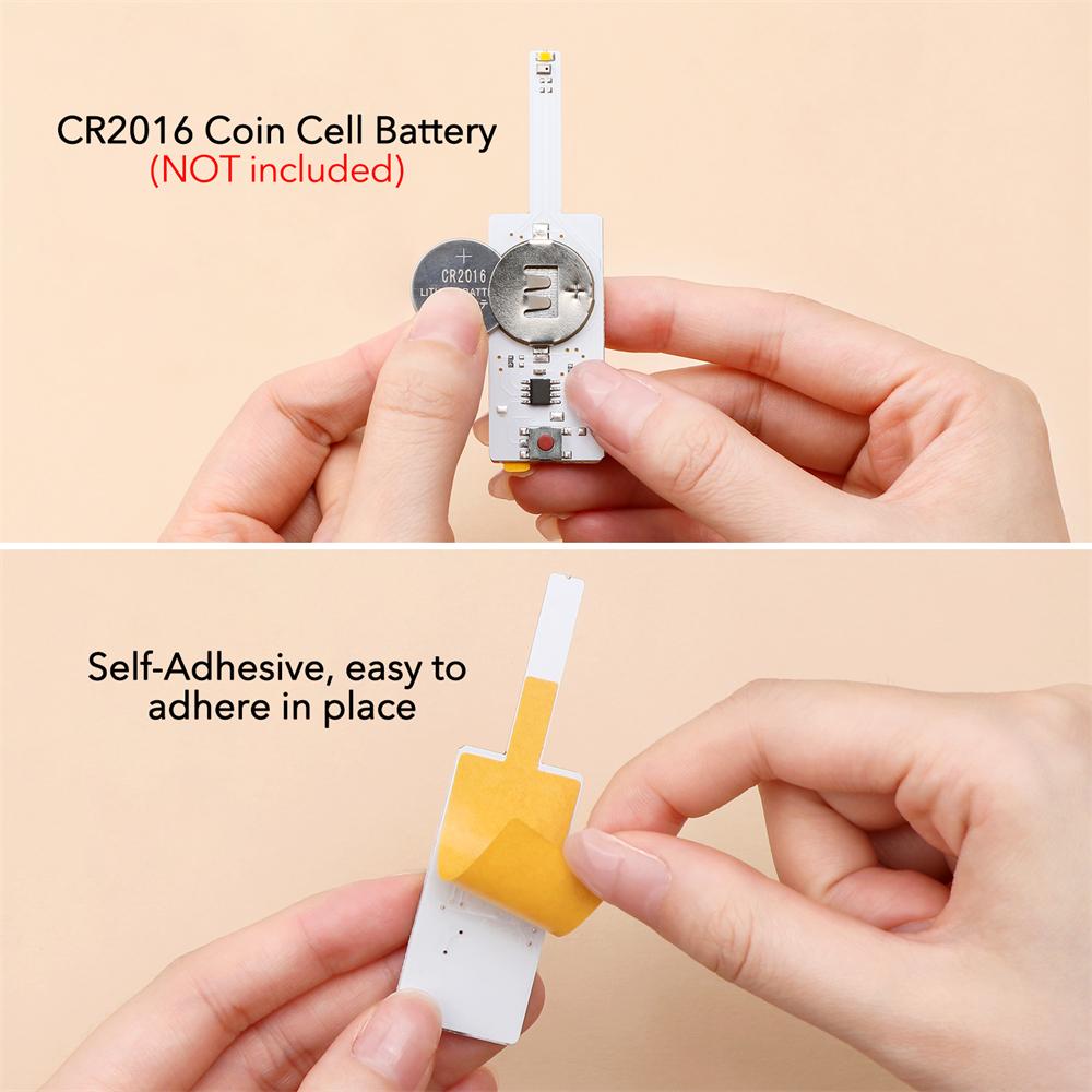 12pcs Blow-Out LED Candle Light for Making Light-Up Cards, Self-Adhesive Light-Up Units To Handmade Cards or Scrapbook Pages