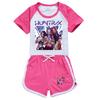Kids Summer Sport T-Shirt And Shorts 2 Piece Outfit Tracksuit Set Short Sleeve Print Crop Tops With Clothing Set