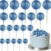 20 Pcs Mini Balloon Cake Topper Decorations with Gold Balls On Sticks - Cake Picks for Birthday, Wedding, and Party Decorations