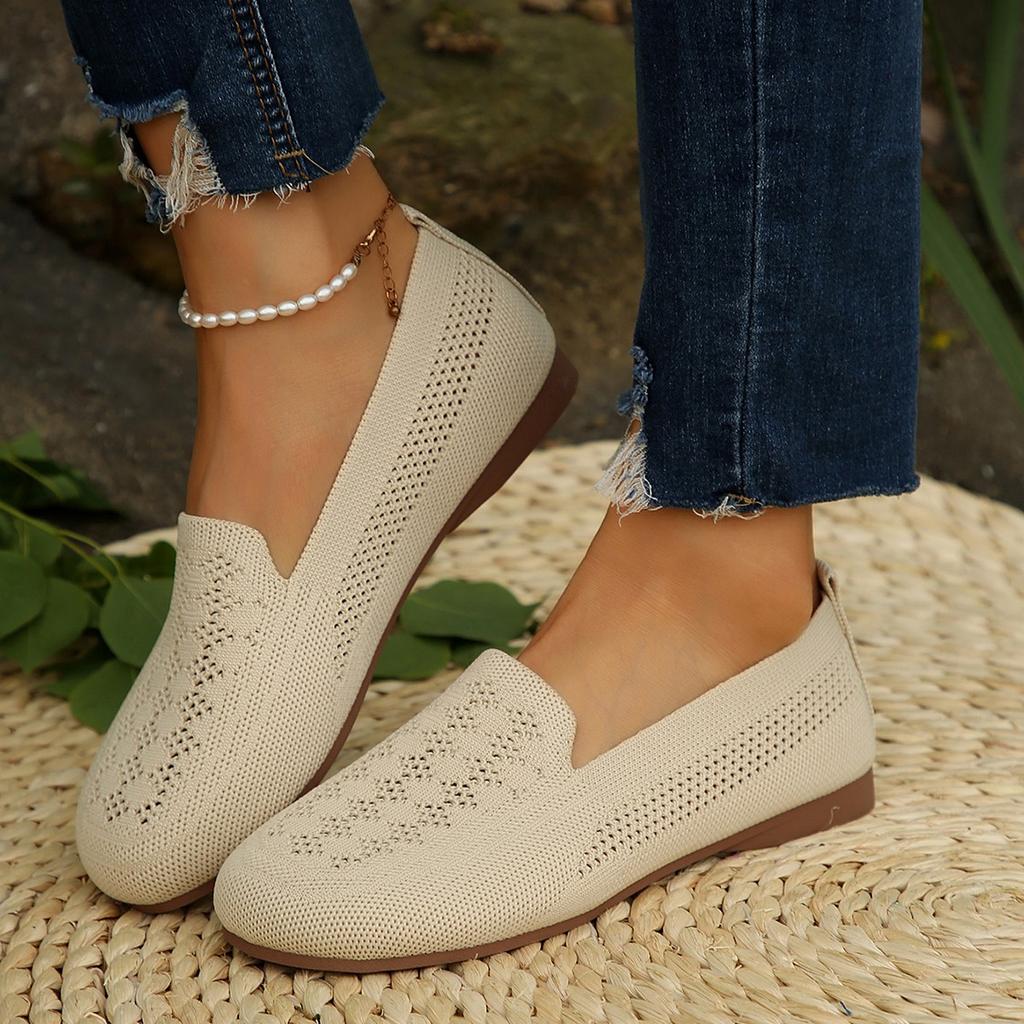 Fashion Summer Mesh Breathable Flat Shoes for Women Breathable Lace Casual Loafers Comfortable Casual Lightweight Women Shoes Size35-43