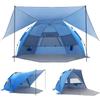 Beach Tent with 360° Removable Canopy, 4-6 Person Pop Up Sun Shade Shelter, UPF 50+ Automated Installation