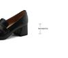 Women's Chunky Heel Retro Square Toe Loafers - Genuine Leather, Clearance, Spring/Autumn 2025