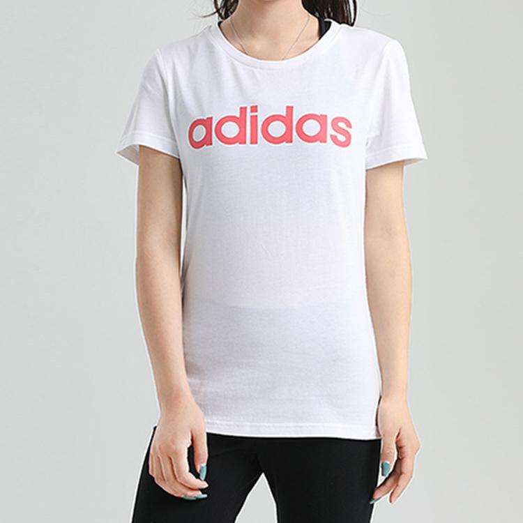 Adidas Neo Casual Round Neck Straight T-Shirt Women Tops White GJ7918