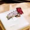 Personalized and Fashionable Colorful Zircon Ring for Women  Temperament Open Ring