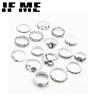 Punk Butterfly Flower Finger Ring 5PCS/Set for Women Gothic Silver Color Jewelry Flower Angel Wings Cupid Charms Rings
