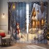 2023 Happy New Year Snow Scenery Reindeer Festival Curtains 3D Christmas Decoration Living Room Bedroom Drapes Custom
