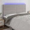 VidaXL LED Headboard Bedroom Furniture Double Bed Accessory Head of Bed Frame Interior Light Grey 3122586