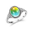 European-American Fashion Green Moonstone Heart Ring