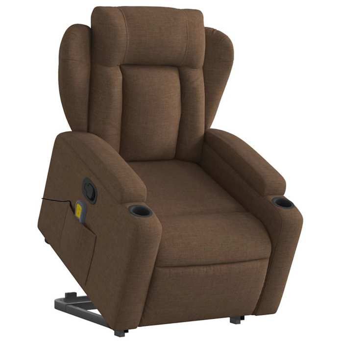 VidaXL Reclining Massage Armchair Brown Fabric 3204498