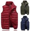 Autumn Winter Men Casual Stand Collar Sleeveless Coat Fashion Solid Zipper Warm Vest Coat Size:S-6XL