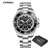 SINOBI Top Luxury Brand Men's Watches Original Fashion Mans Quartz Wristwatches Stainless Steel Male Gifts Clock