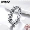 100% Real 925 Sterling Silver Dazzling Stackable Daisy Floral Wedding Rings For Women
