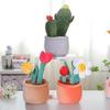 Simulated Potted Plush Toys Tulip Cactus Sunflower Plant Ornament Flower Decoration Children's Toys